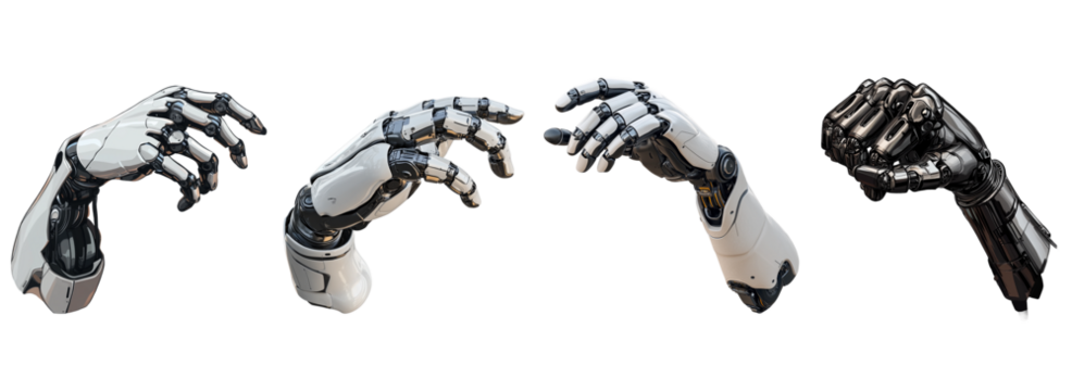 robot hand isolated on transparent background - Powered by Adobe