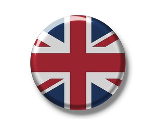Obraz premium Button, flag of the United Kingdom, Great Britain and North Ireland