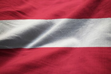 Ruffled Flag of Austria Blowing in Wind