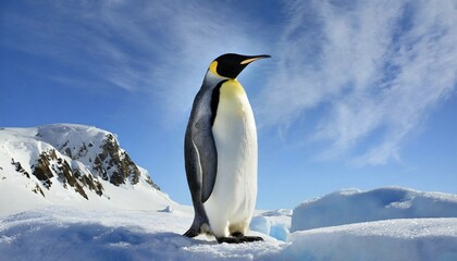 Fototapeta premium AI generated, Antarctica, snow, ice, winter, king penguin (Aptenodytes patagonicus), Antarctica