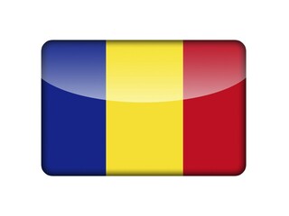 The Romania flag in the form of a glossy icon