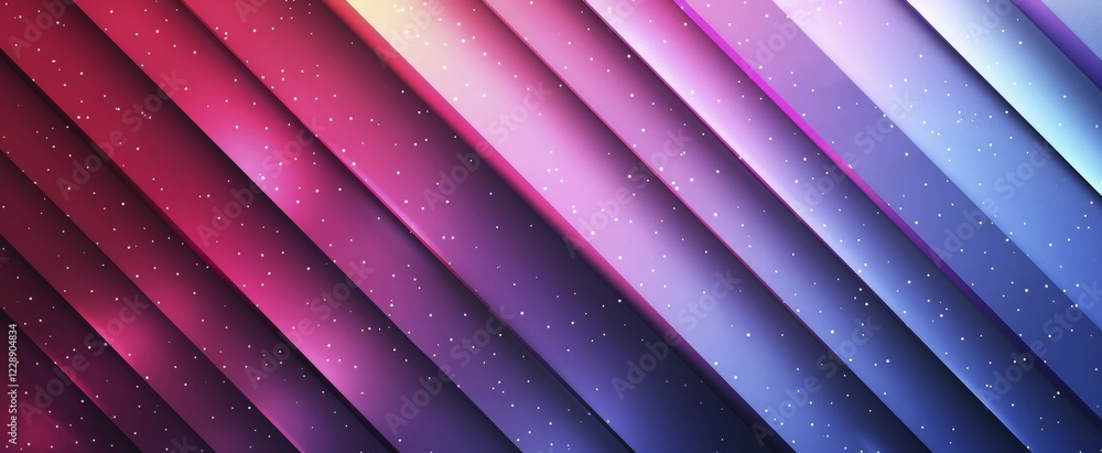 Poster abstract minimalist design with diagonal lines in a gradient of vibrant colors and speckled texture,