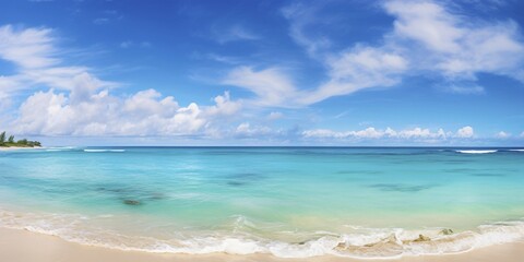 Fototapeta premium Beuatiful tropical beach lanscape. KI generiert, generiert, AI generated