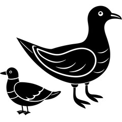 wobblegull silhouette vector illustration 