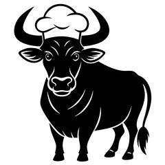 buffalo silhouette vector illustration 