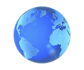 Blue semi-transparent globe, 3D Illustration