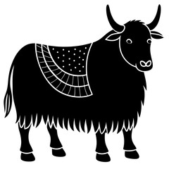 yak silhouette vector illustration 
