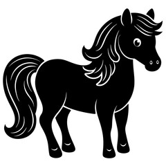 pony silhouette vector illustration 