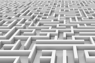 Light-grey labyrinth, 3D illustration