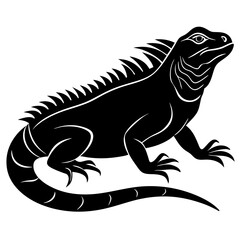warble iguana silhouette vector illustration 