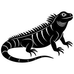 warble iguana silhouette vector illustration 