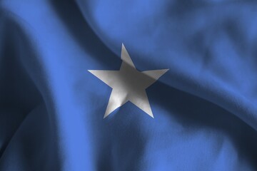 A ruffled fabric flag of Somalia