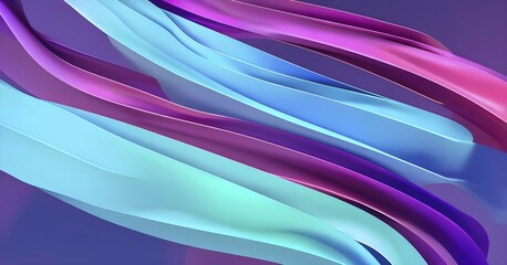 Illustration of abstract minimalist ribbon designs that rotate and change colors, creating a rhythm of anticipation, AI generated
