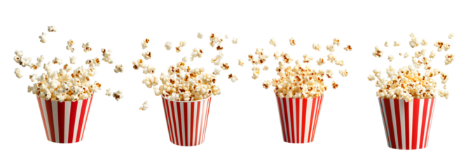 cartoonish popcorn isolated on transparent background