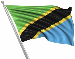 Flag of Tanzania, This is a computer generated and 3d rendered image