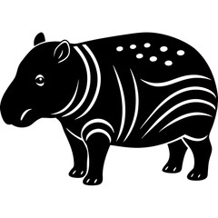 clompotamus silhouette vector illustration