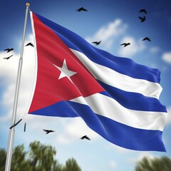 Flag of Cuba, This is a computer generated and 3d rendered image