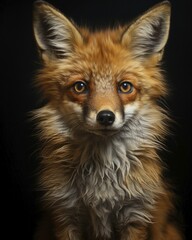 Fototapeta premium Portrait, young red fox, AI generated
