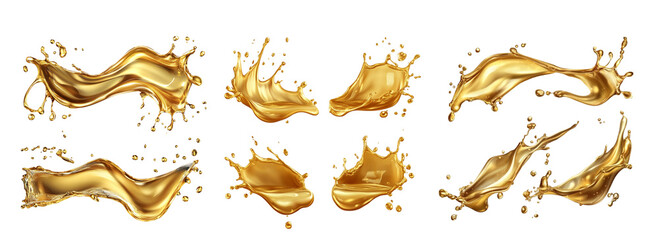 Obraz premium Oil splashes isolated on transparent background