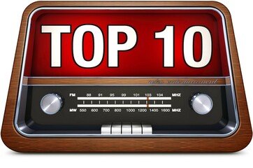 High resolution rendering of a radio with a top 10 icon