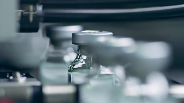 Pharmaceutical factory producing vials for vaccination campaign