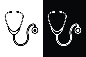 Stethoscope Icon. Pixel-Perfect & Editable Stroke for Medical Design
