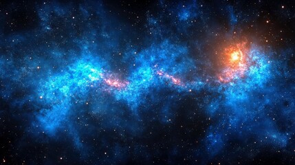 Mystery of celestial galaxy beauty. Stars illuminate the universe with a mysterious glow. The cosmic nebula and heavenly exploration captivate in the vast, beautiful night sky. Perfect for astronomy
