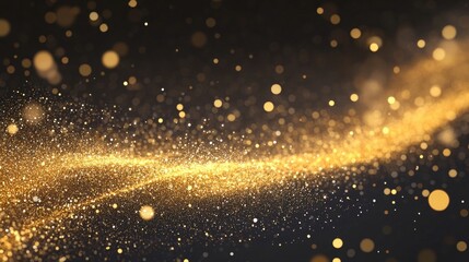 Naklejka premium Gold Sparkle and Glitter Dust Effect: Gold sparkle and glitter dust effect isolated on transparent background.