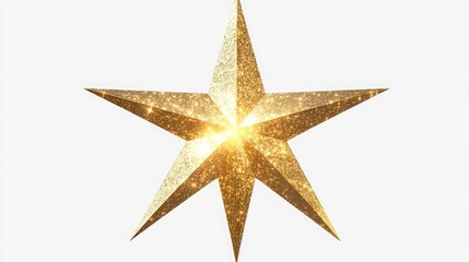 Obraz premium Gold Star Light Sparkle: Gold star light sparkle isolated on transparent background,