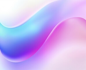 Naklejka premium Smooth flowing waves in gradient pink, blue, and purple, creating a soft and pastel abstract image, AI generated