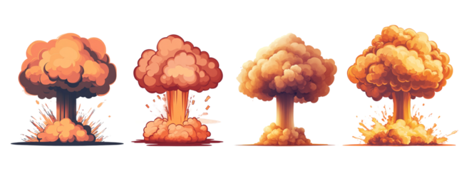 Vintage style nuclear isolated on transparent background