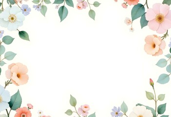 Soft pastel floral background with tiny flowers in light blue, mint green, and baby blue