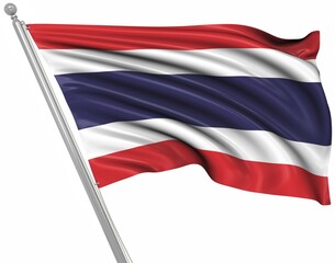 Flag of Thailand, This is a computer generated and 3d rendered image