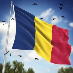 Flag of Chad, This is a computer generated and 3d rendered image