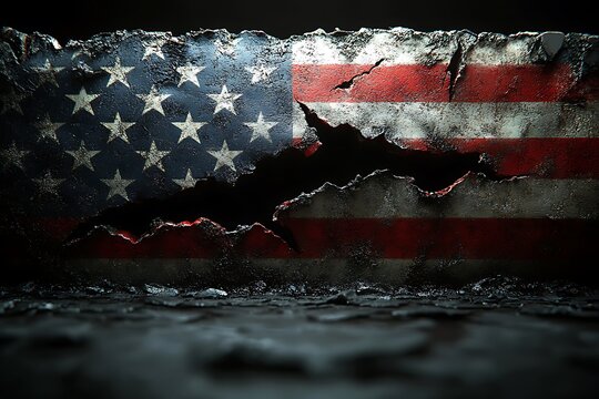 old worn and grunge American flag