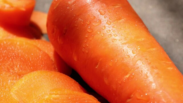 close up of a carrot on a table 