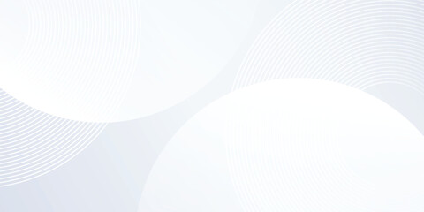 White background with white circle lines background. Digital future technology concept modern simple