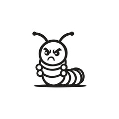 Angry caterpillar mascot template