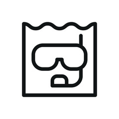 Scuba diving line icon, diver vector symbol with editable stroke