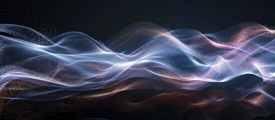 Fototapeta premium Soft and gentle abstract digital art with flowing blue and pink waves, creating a calm and elegant atmosphere, AI generated