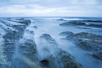 Rocky seacoast, Beiguan, Yilan, Taiwan, Asia