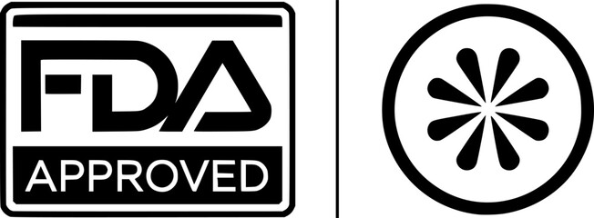 FDA Approved (Food and Drug Administration) icon, symbol, label, badge, logo, seal
