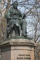 Monument, Franz Xaver Gabelsberger, 1789 to 1849, inventor of a cursive shorthand system,...