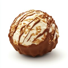 Fried ice cream isolated on white background