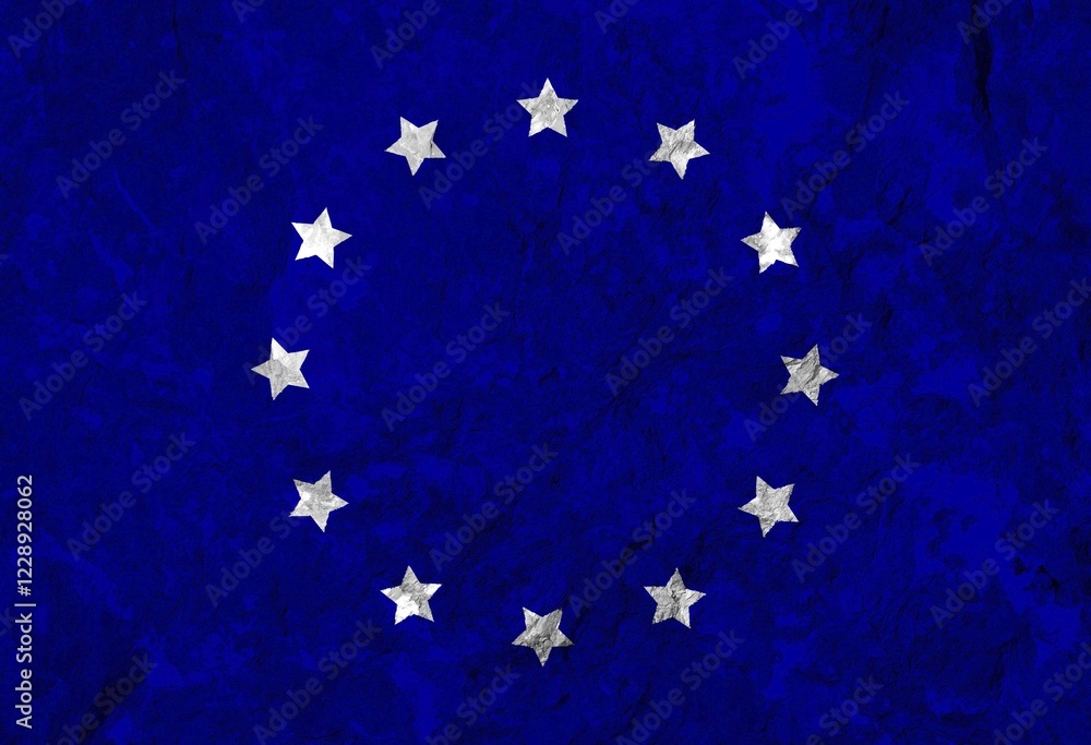 Poster european union flag with texture on background