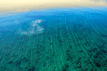 Reflets des Vaguelettes sur le Fond du Lac aux Eaux Turquoises