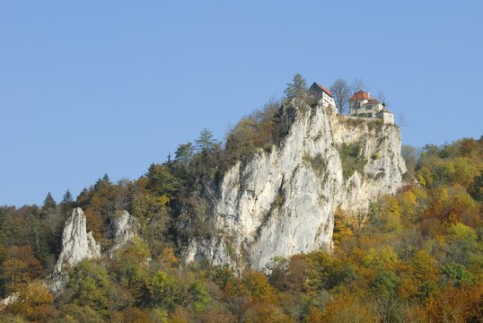 The bronnen castle in the autumnal danube valley - Baden-Wuerttemberg, Germany, Europe., Europe