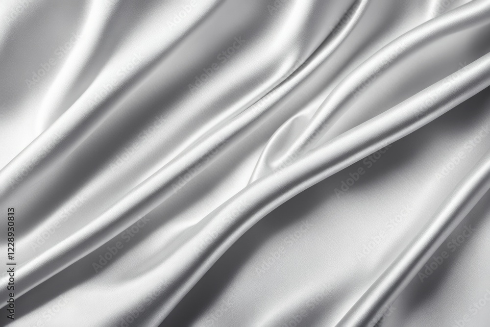 Poster white silk fabric with smooth and flowing folds creating an elegant and soft texture, ai generated