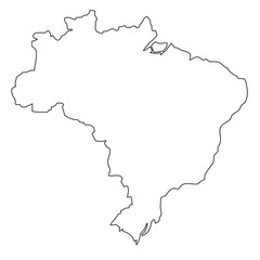 Outline, map of Brazil