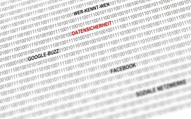 Obraz premium Data security in social networks on the internet, Google-Buzz, Facebook, Wer-kennt-wen, protection of young people
